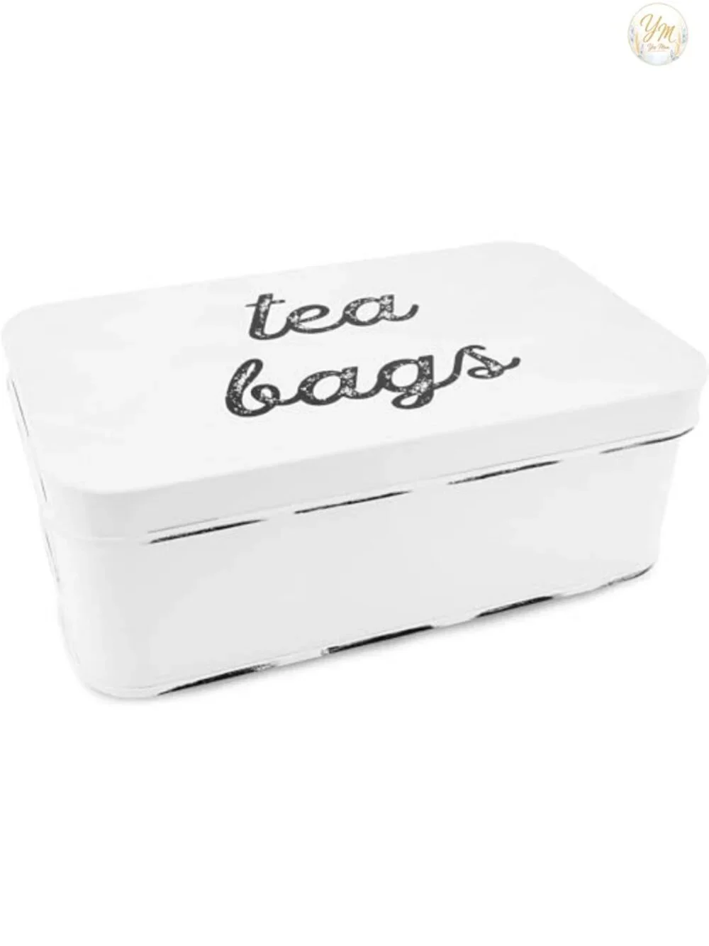 Farmhouse Enamel Tea Bag Storage Tin with Lid